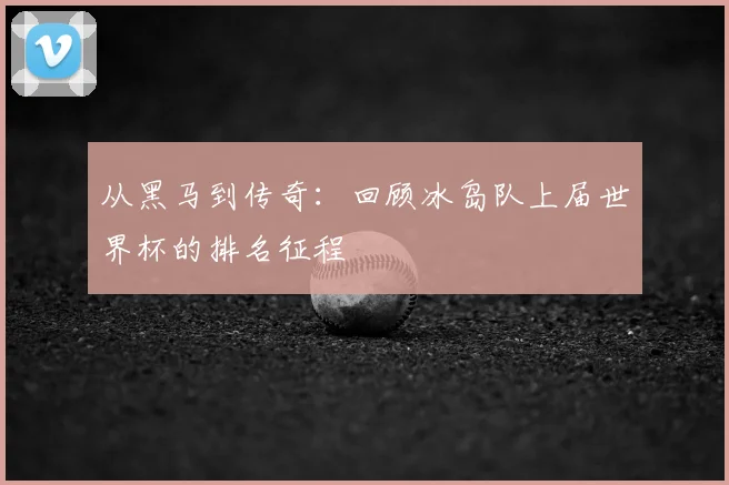 从黑马到传奇:回顾冰岛队上届世界杯的排名征程