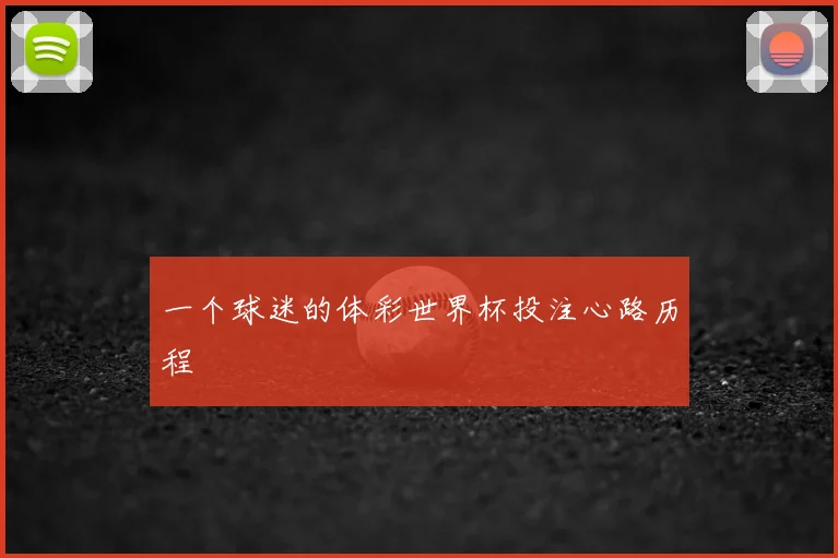 一个球迷的体彩世界杯投注心路历程